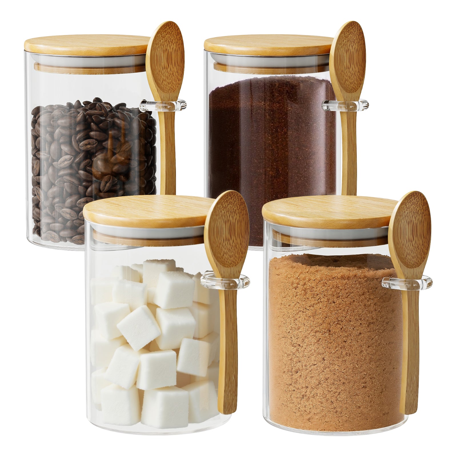 15oz Glass Sugar Container with Spoon