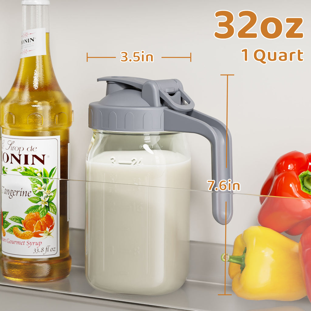 32oz Glass Breast Milk Pitcherwith Lid
