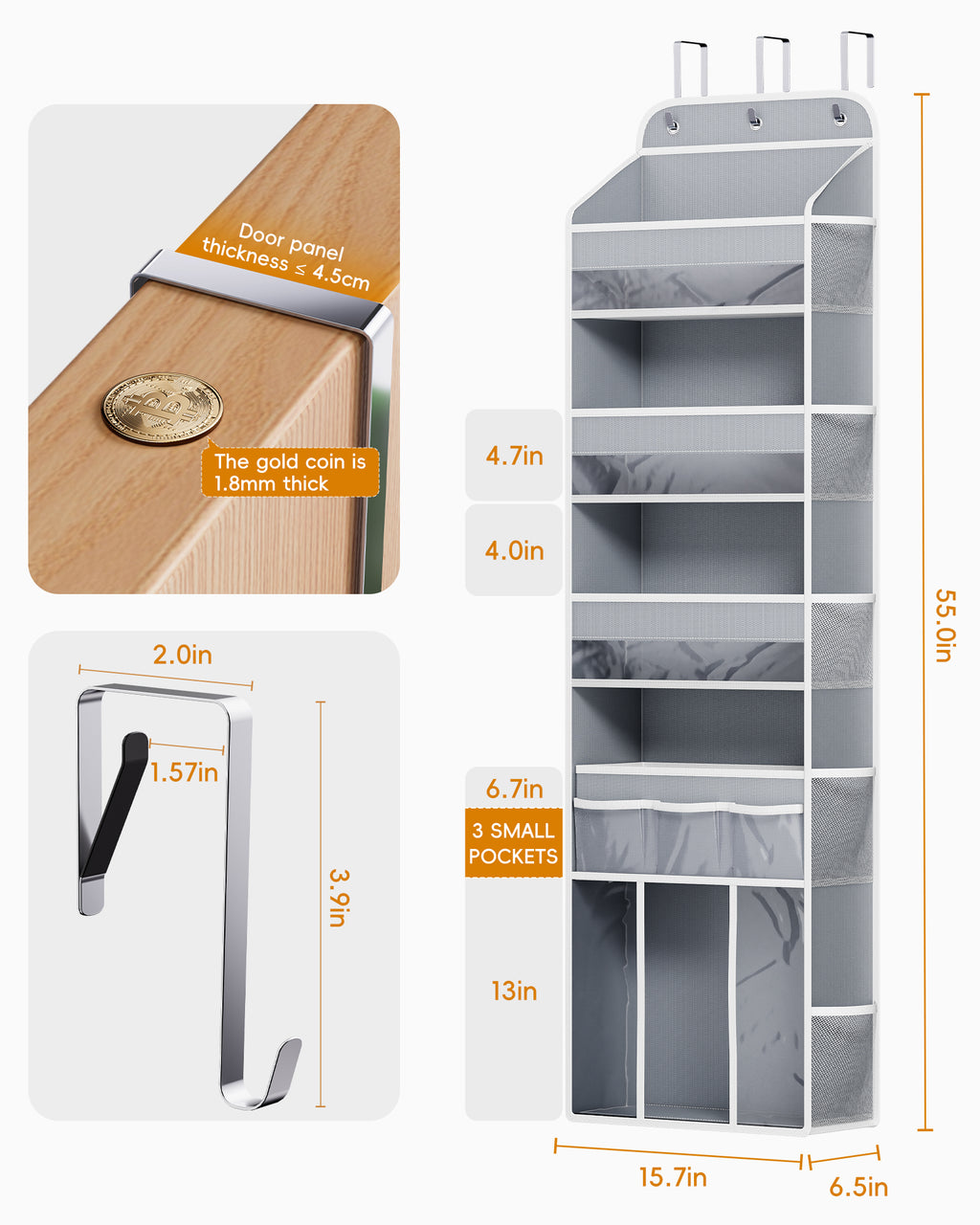 5-Tier Over the Door Organizer for Nursery