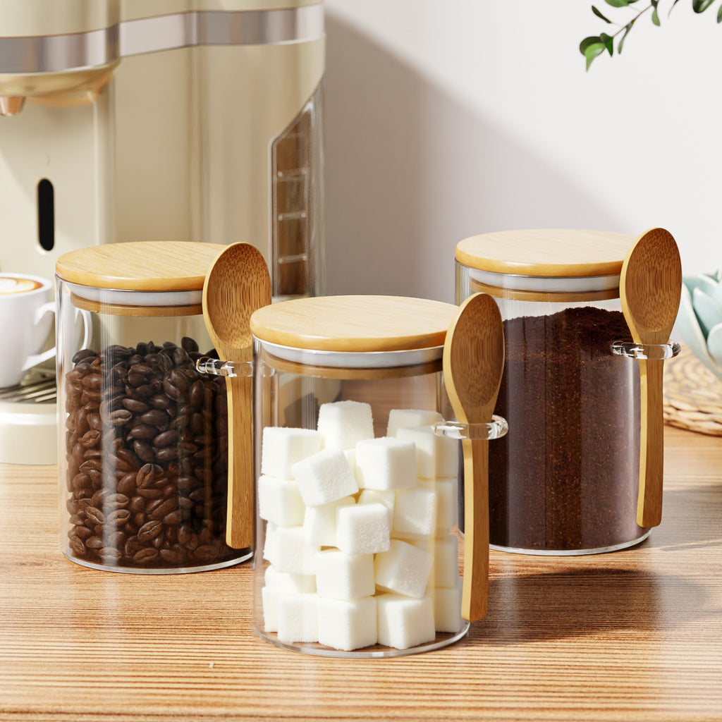 15oz Glass Sugar Container with Spoon