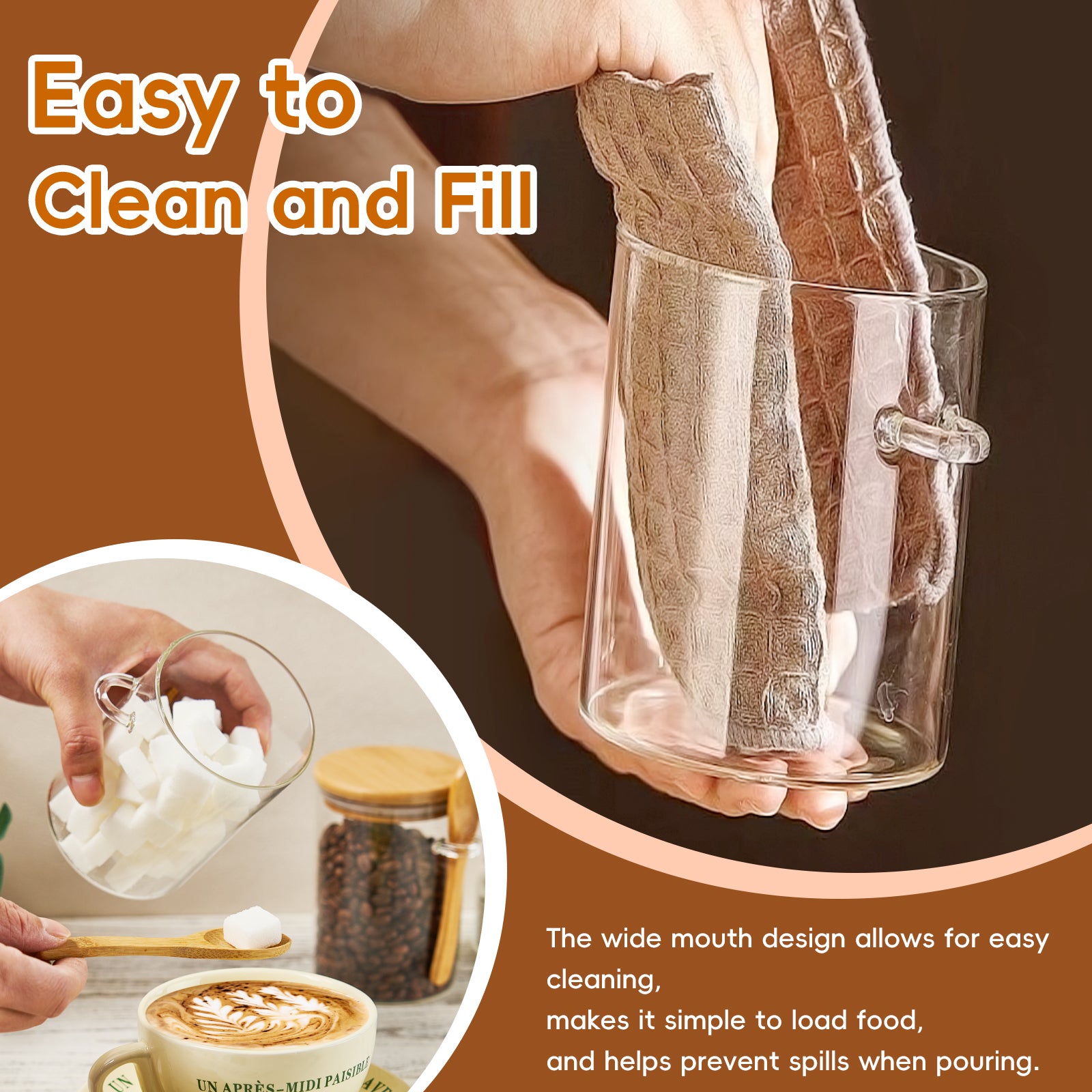 15oz Glass Sugar Container with Spoon