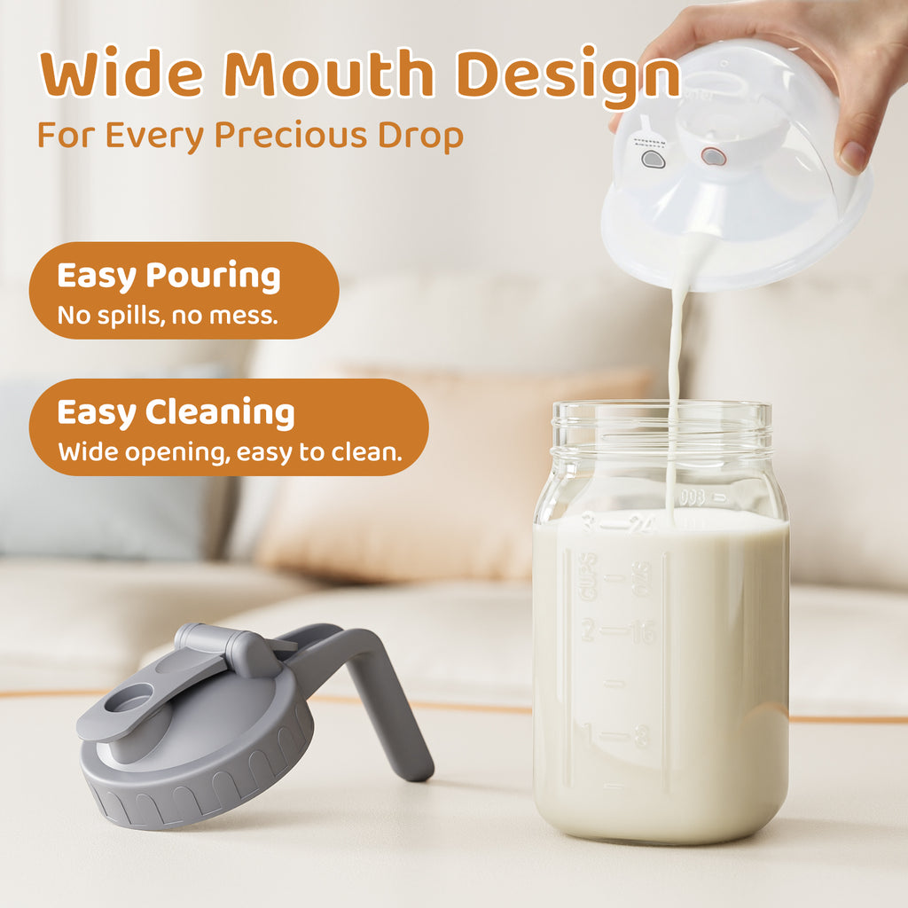 32oz Glass Breast Milk Pitcherwith Lid