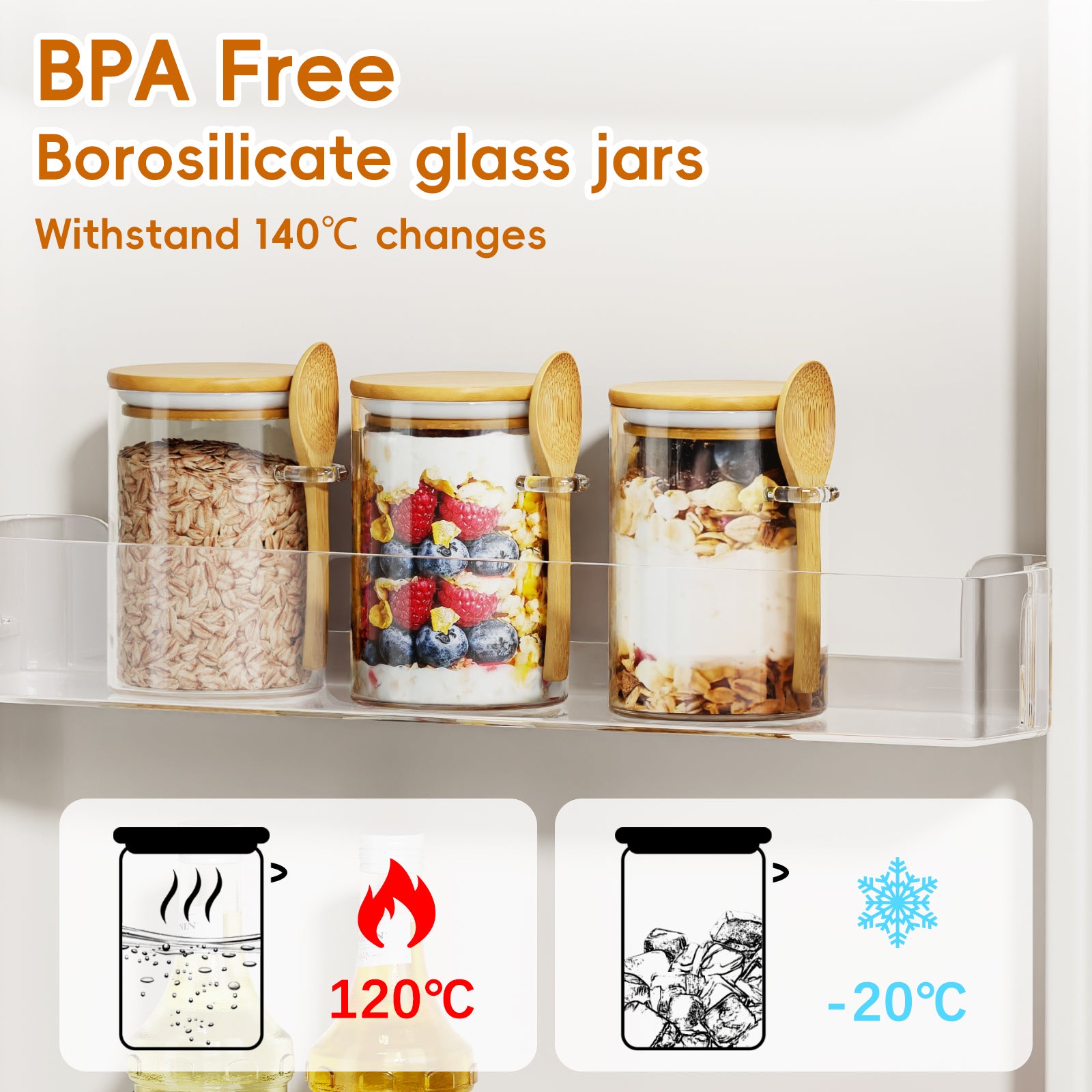 15oz Glass Sugar Container with Spoon