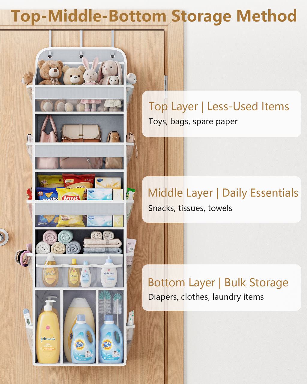 5-Tier Over the Door Organizer for Nursery