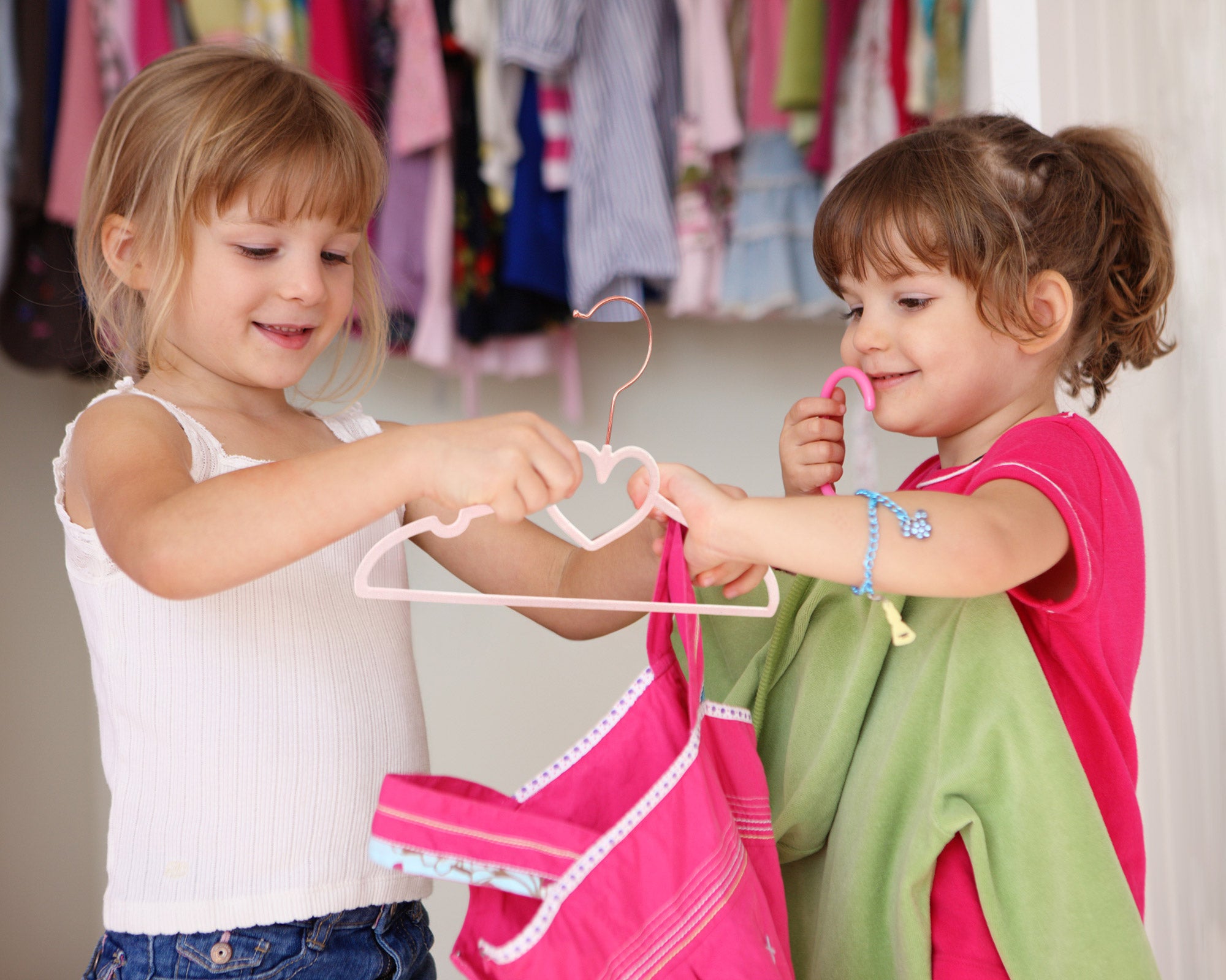 Pink Heart Velvet Baby Hangers