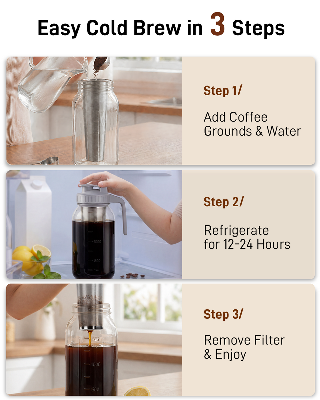 64oz Glass Cold Brew Coffee Maker