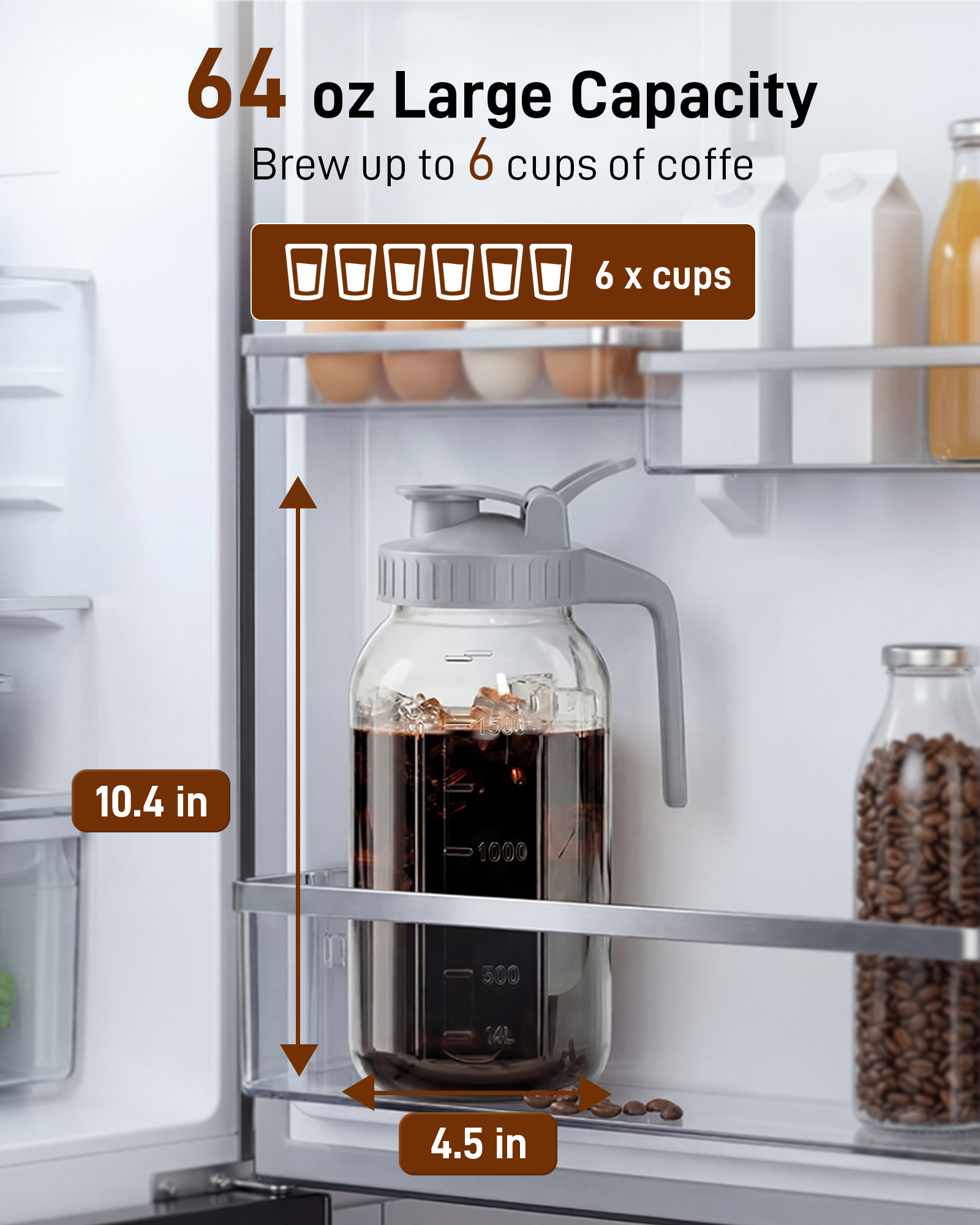 64oz Glass Cold Brew Coffee Maker