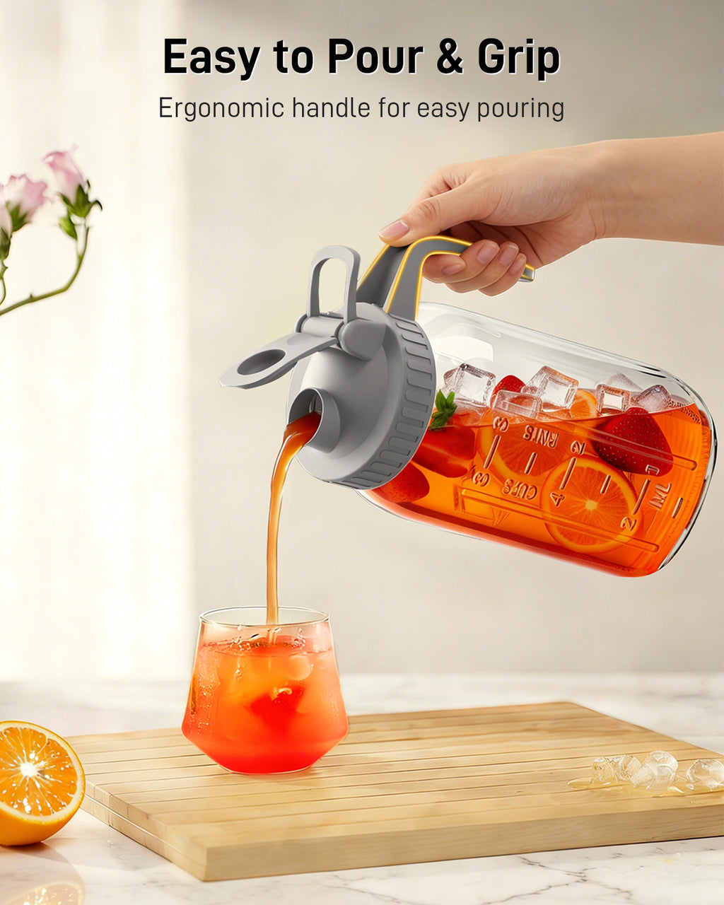 64oz Glass Pitcher with Lid