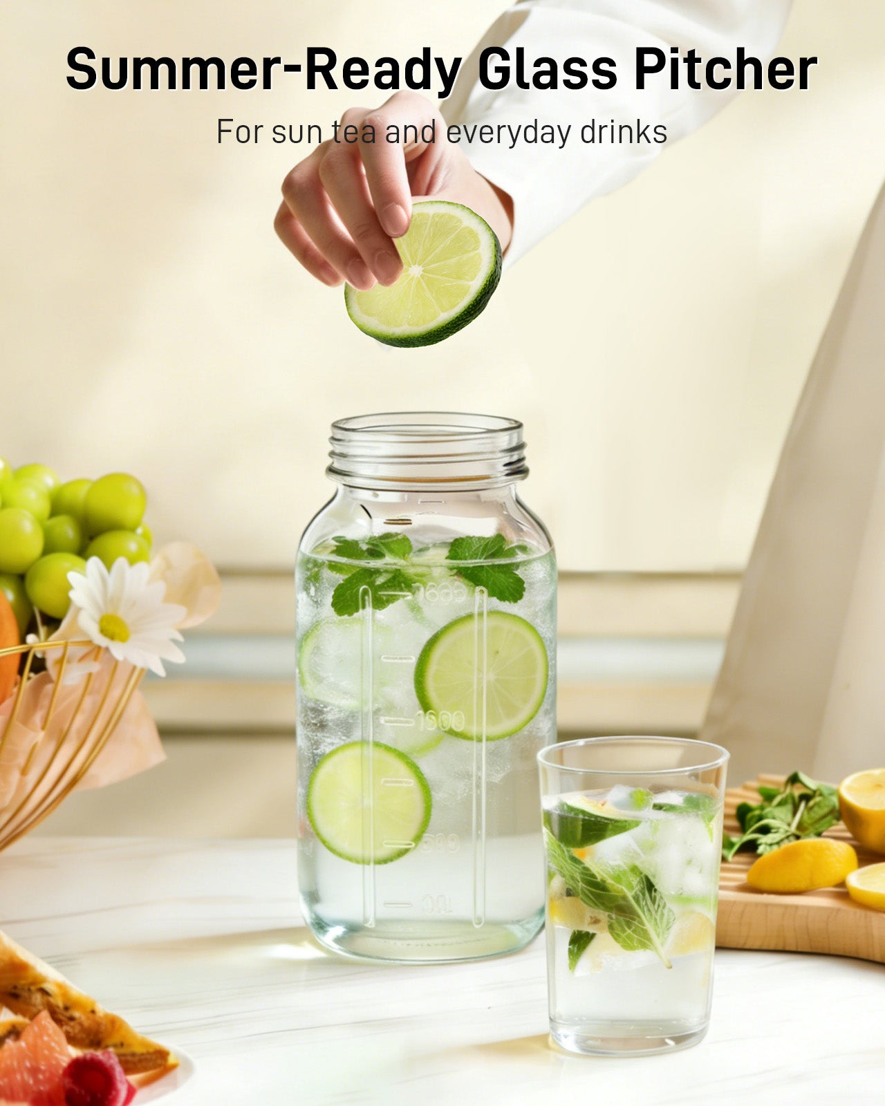 64oz Glass Pitcher with Lid