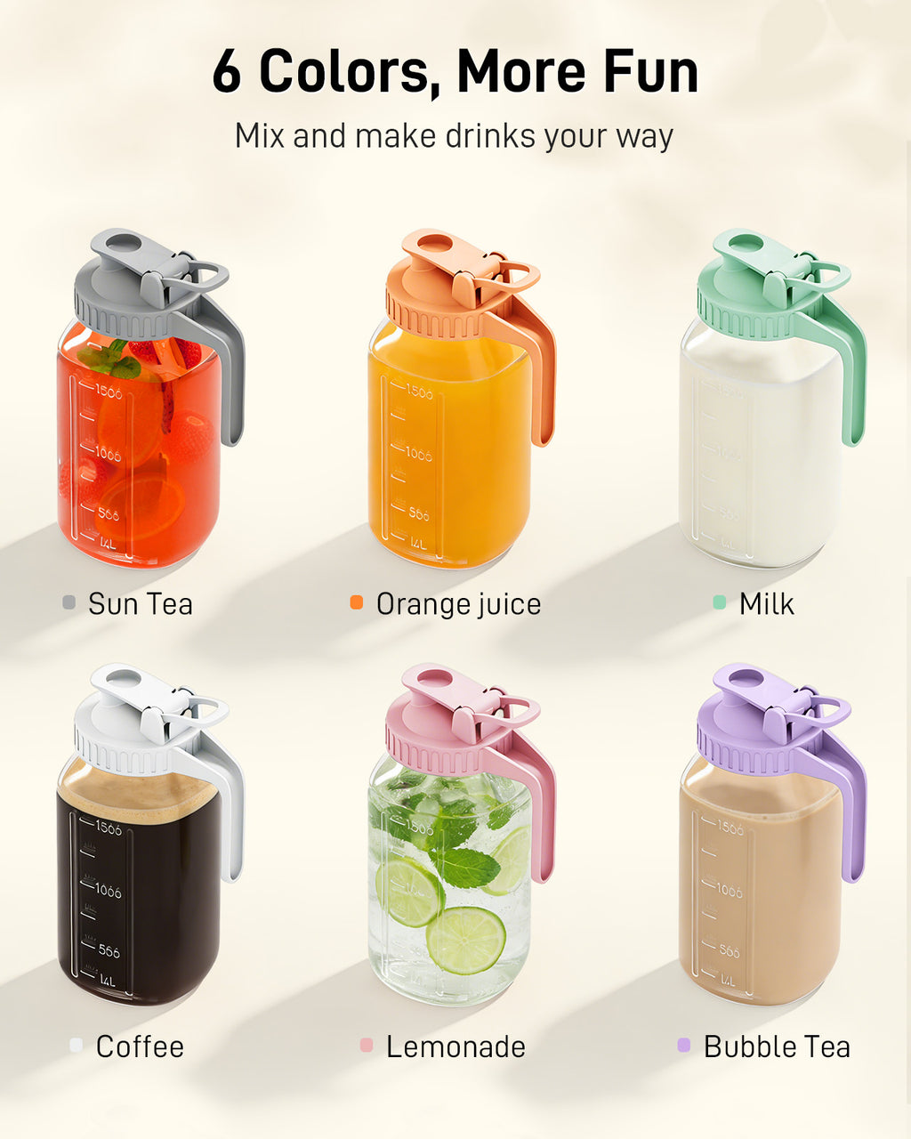 64oz Glass Pitcher with Lid