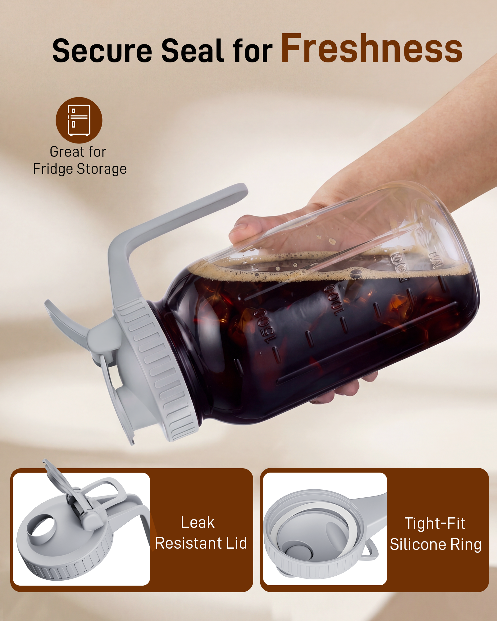 64oz Glass Cold Brew Coffee Maker