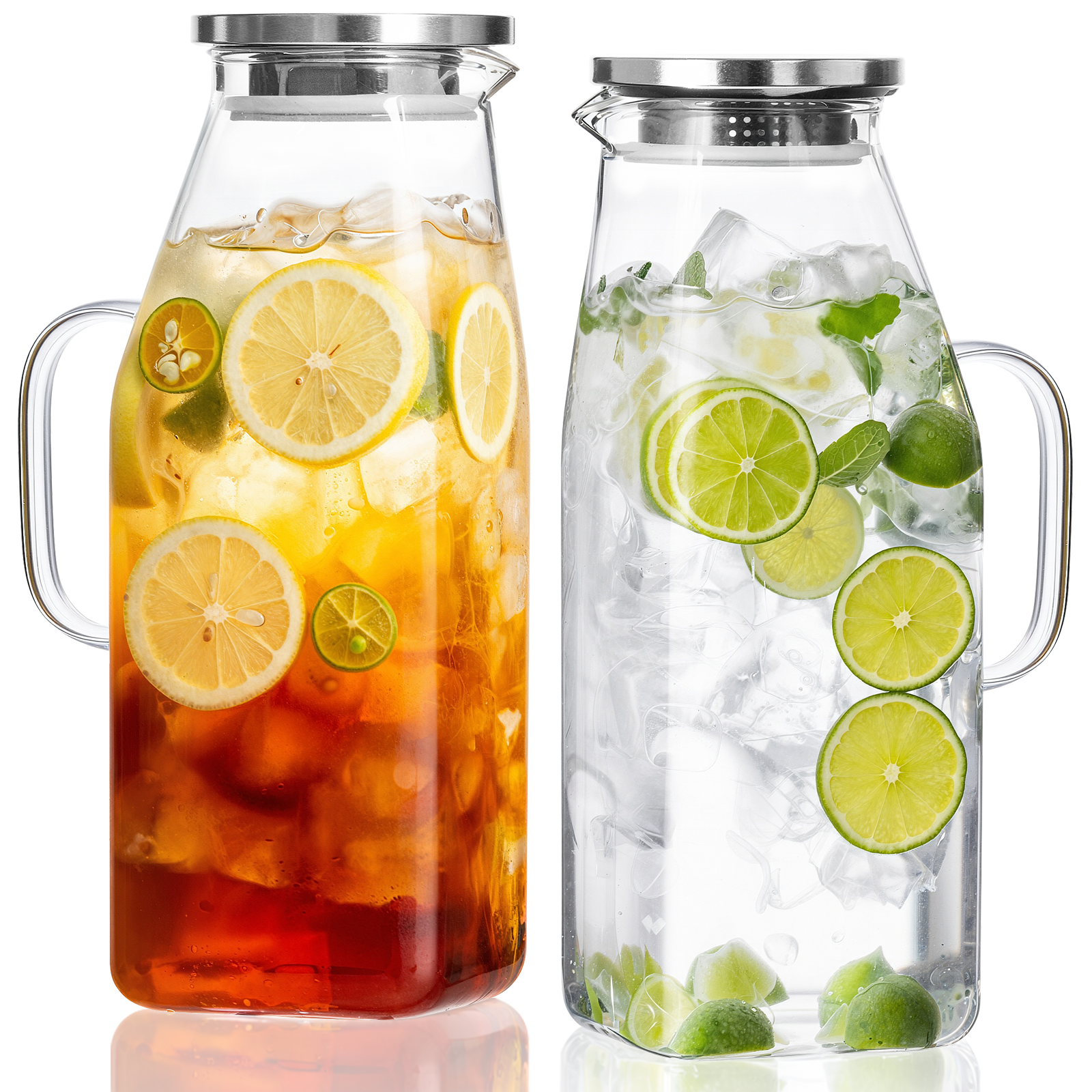 68oz Square Glass Pitcher with Lid