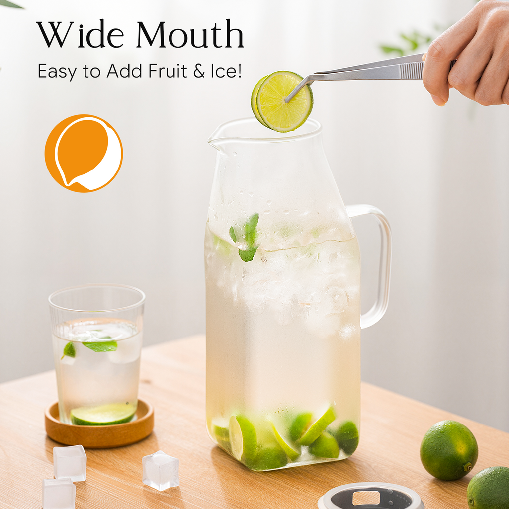 68oz Square Glass Pitcher with Lid