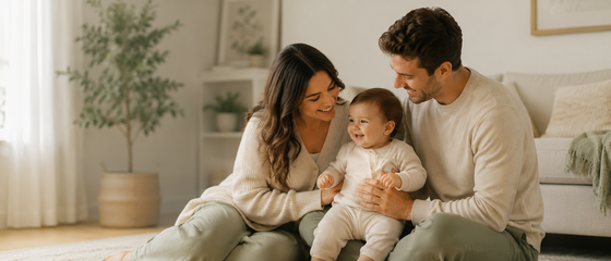 Cozy family organization moment
